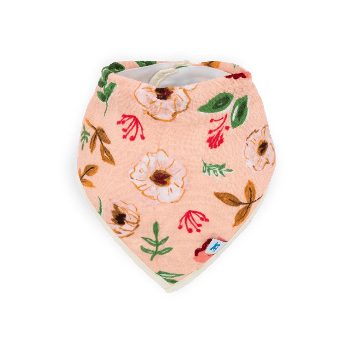 Cotton Muslin Fleece Bandana Bibs: Vintage Floral - Image 10