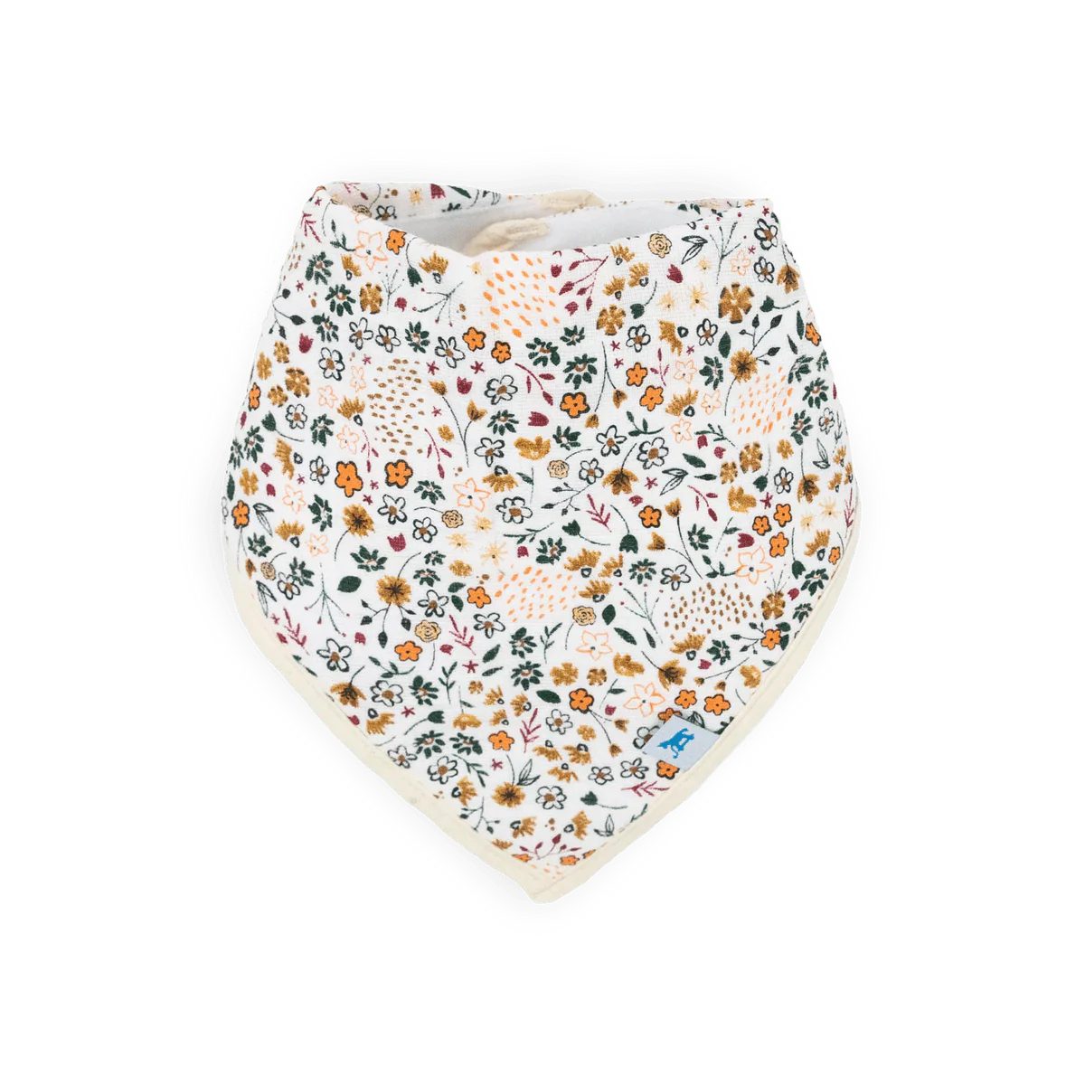 Cotton Muslin Fleece Bandana Bibs: Vintage Floral - Image 8