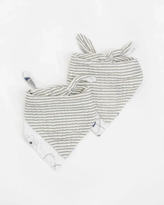 Cotton Muslin Reversible Bandana Bib 2 Pack: Planetary - Image 2