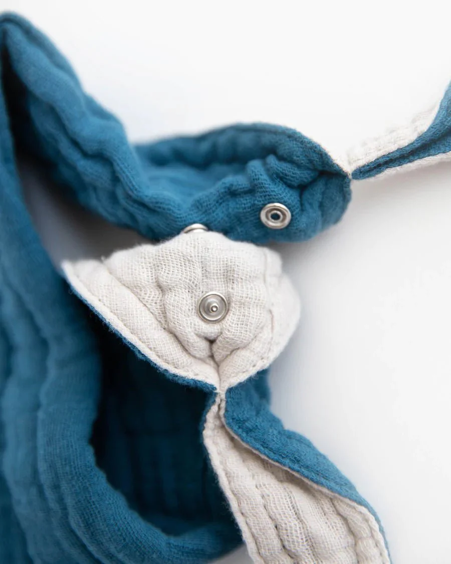 Cotton Muslin Reversible Bandana Bib: Lake - Image 5