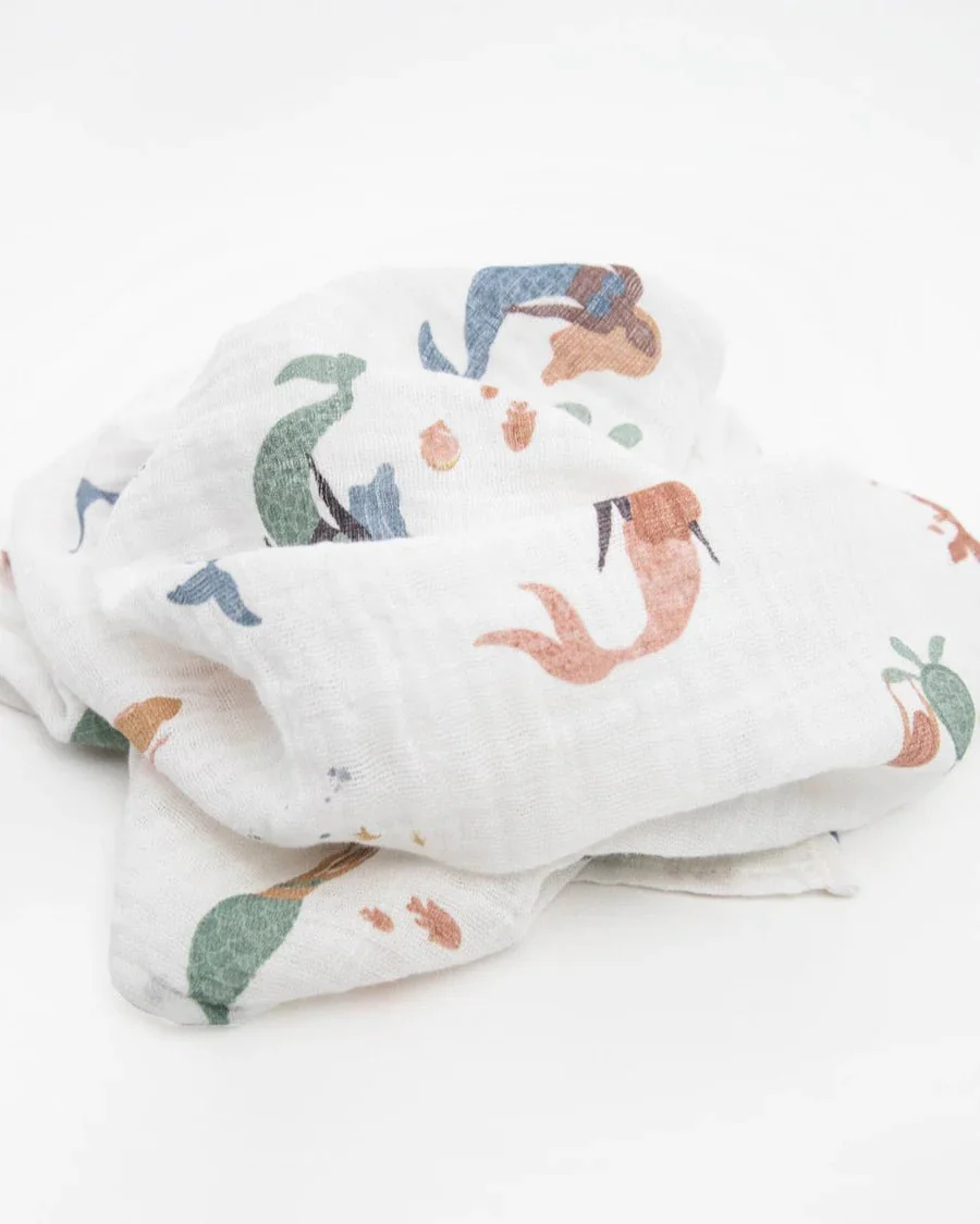 Cotton Muslin Squares 4 Pack: Mermaids - Image 3