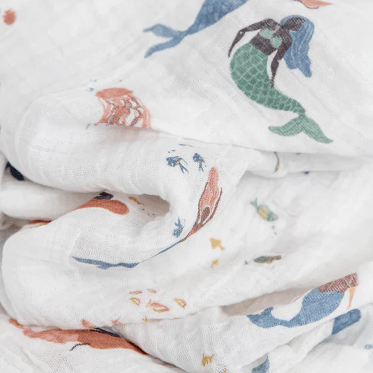 Cotton Muslin Swaddle 3 Pack: Mermaids - Image 2