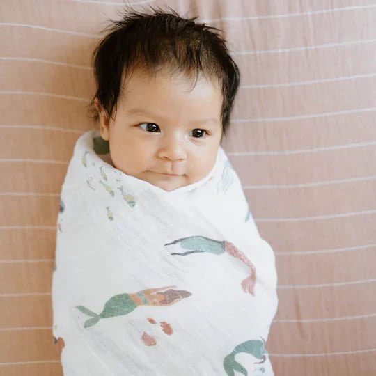 Cotton Muslin Swaddle 3 Pack: Mermaids - Image 5