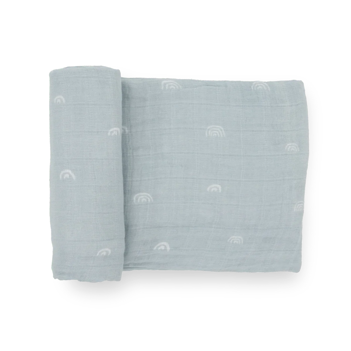 Cotton Muslin Swaddle: Blue Rainbow
