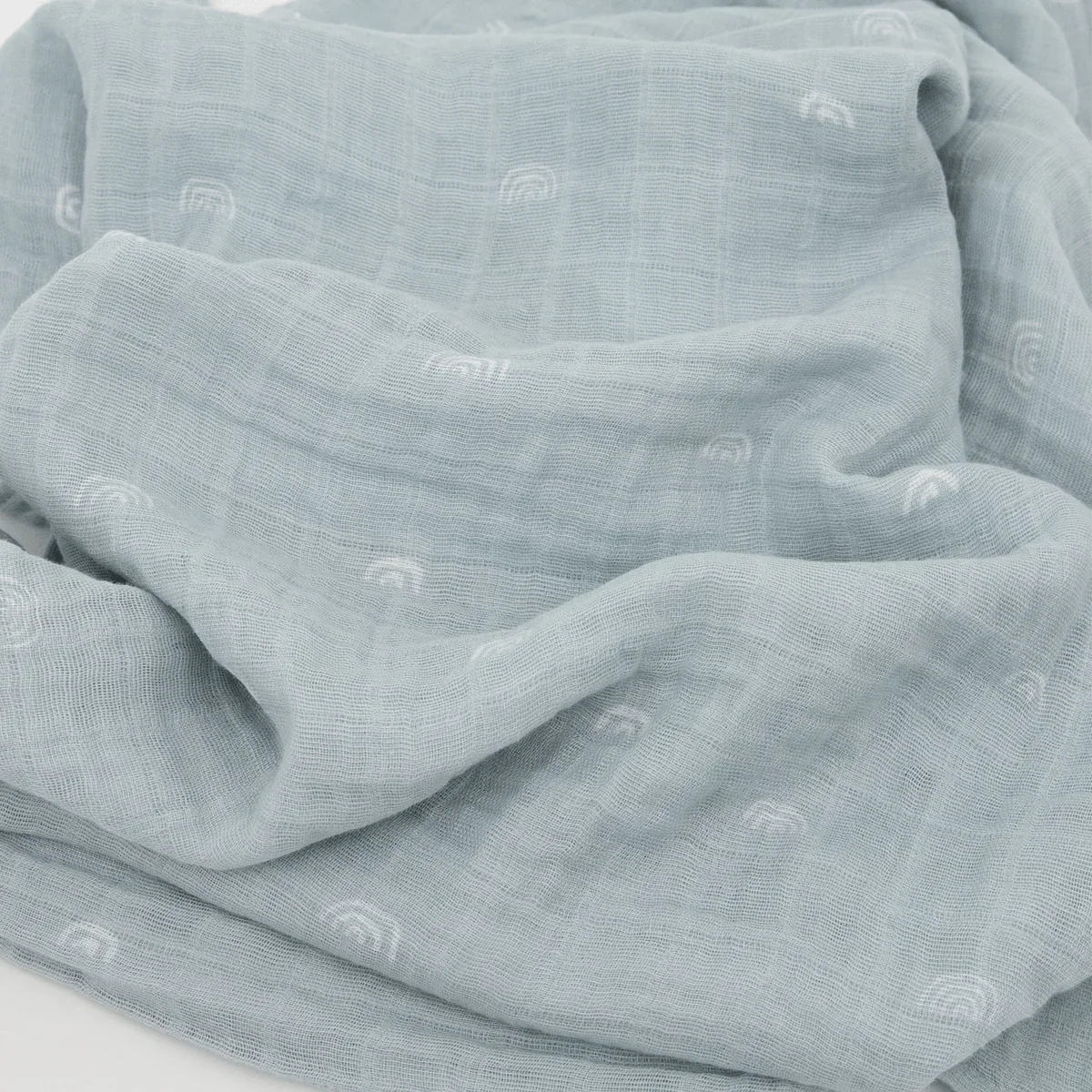 Cotton Muslin Swaddle: Blue Rainbow - Image 3