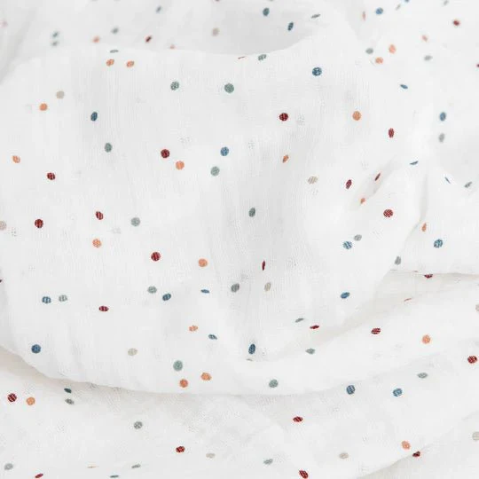Cotton Muslin Swaddle: Dots - Image 2