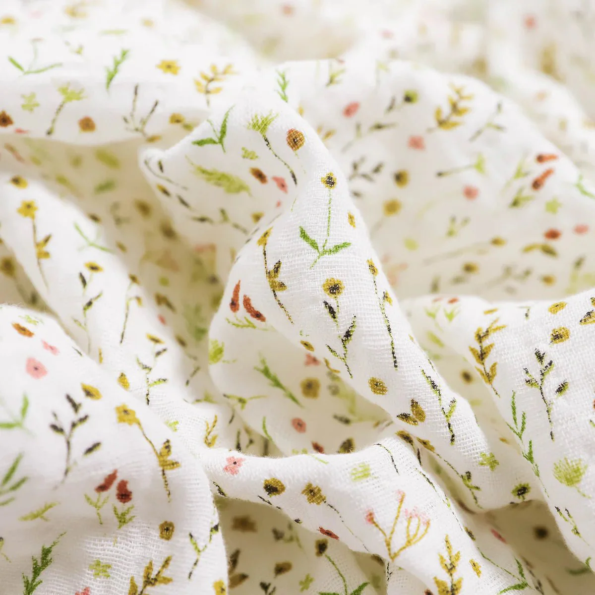 Cotton Muslin Swaddle: Floral Field - Image 2