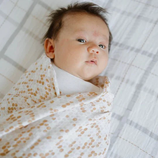Cotton Muslin Swaddle: Honeycomb - Image 3