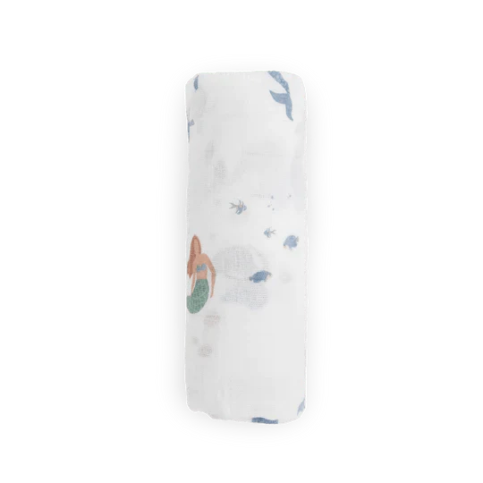 Cotton Muslin Swaddle: Mermaids - Image 2