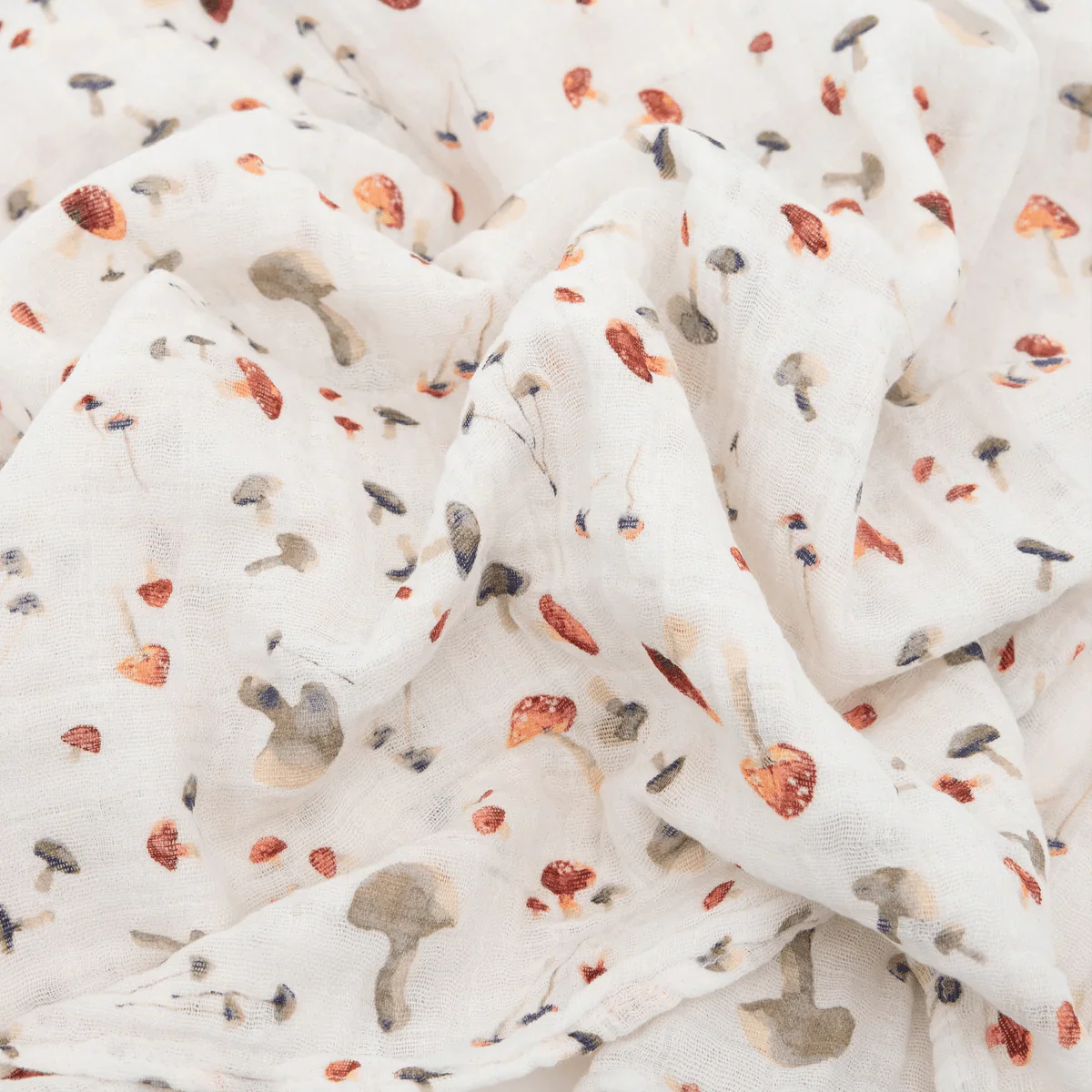 Cotton Muslin Swaddle: Mushrooms - Image 3