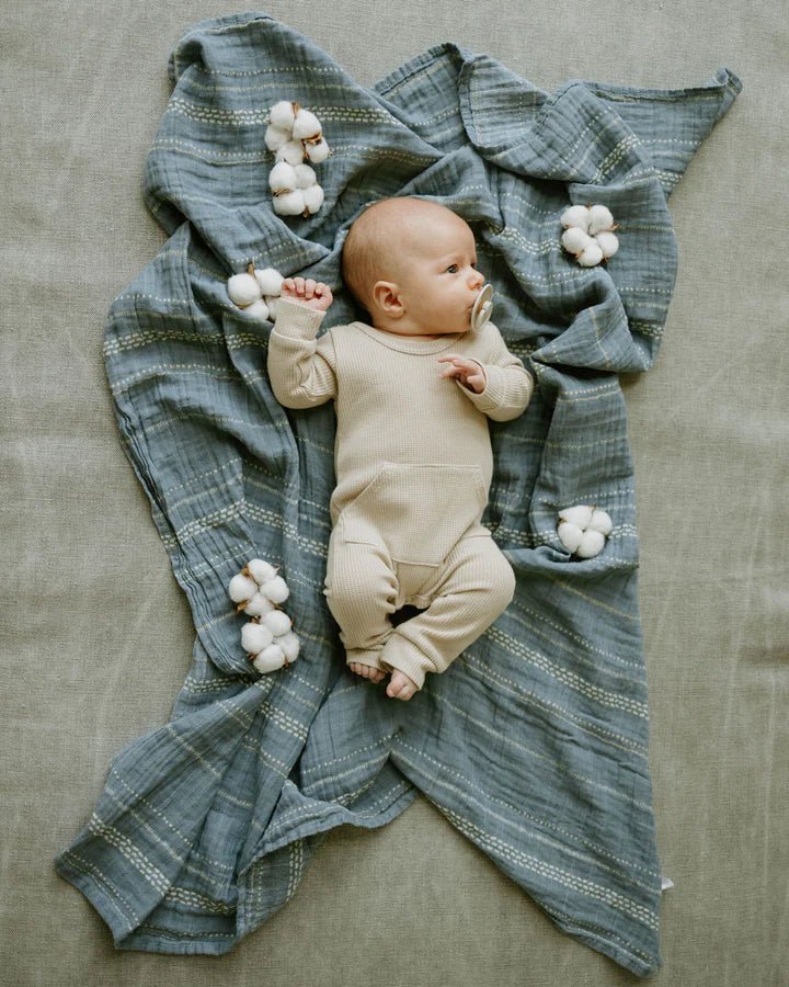 Cotton Muslin Swaddle: Stillwater Stitch - Image 2