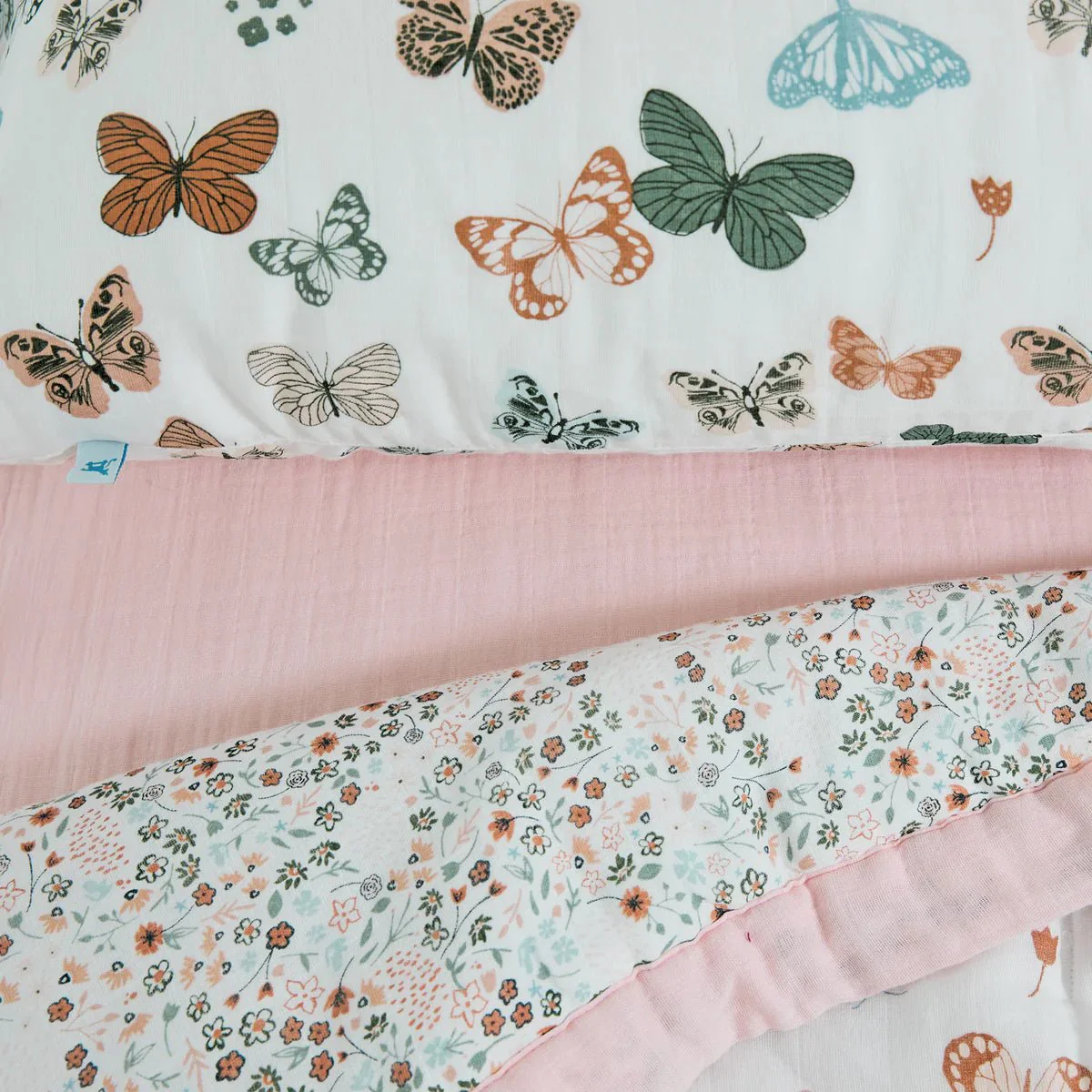 Cotton Muslin Toddler Bedding: Butterflies - Image 2