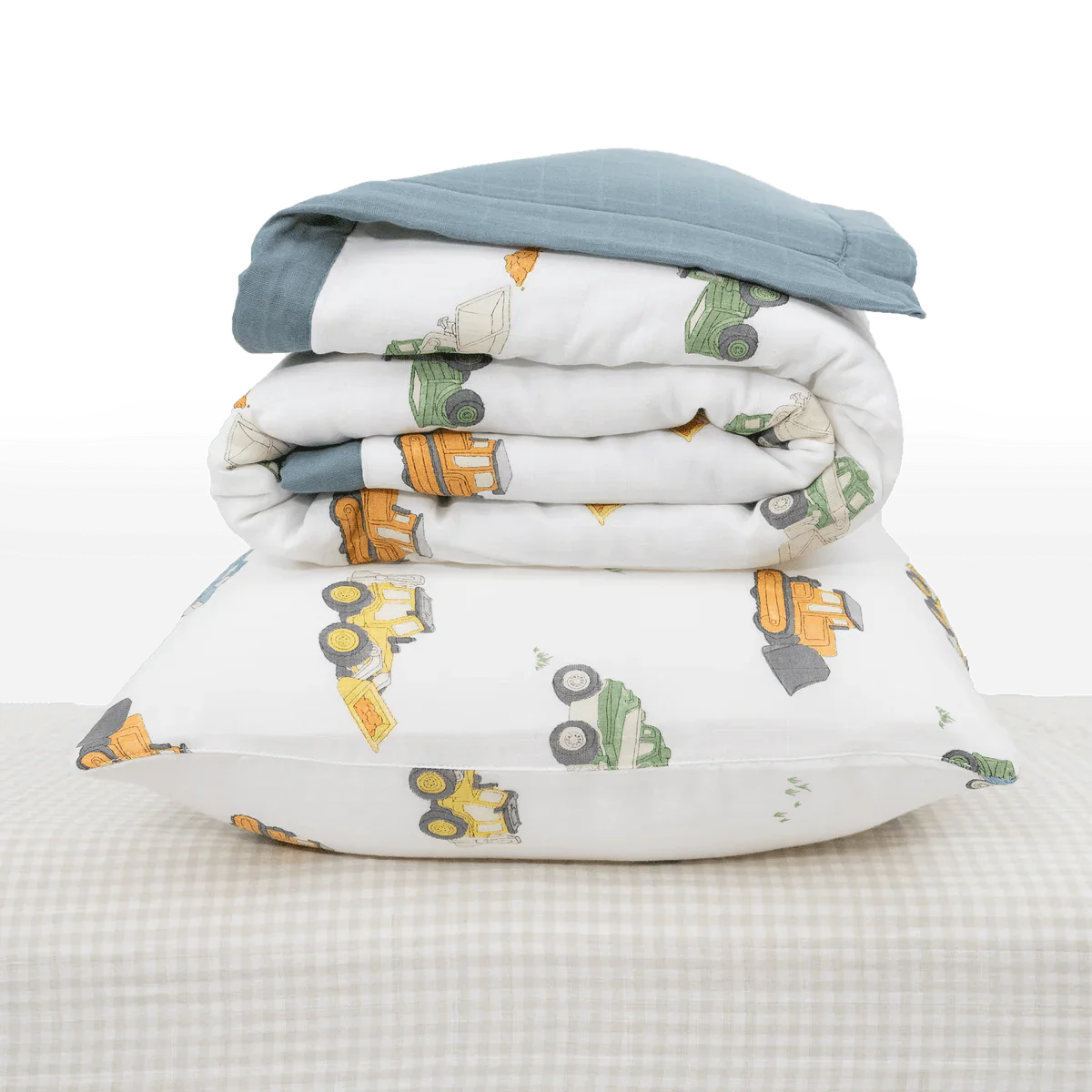 Cotton Muslin Toddler Bedding: Work Trucks - Image 7