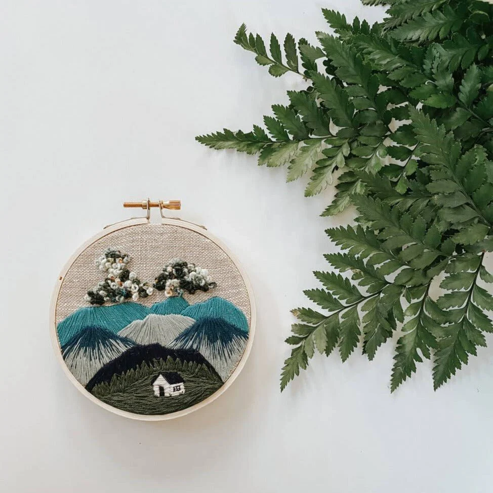 Cozy Mountain Home Full Embroidery Kit