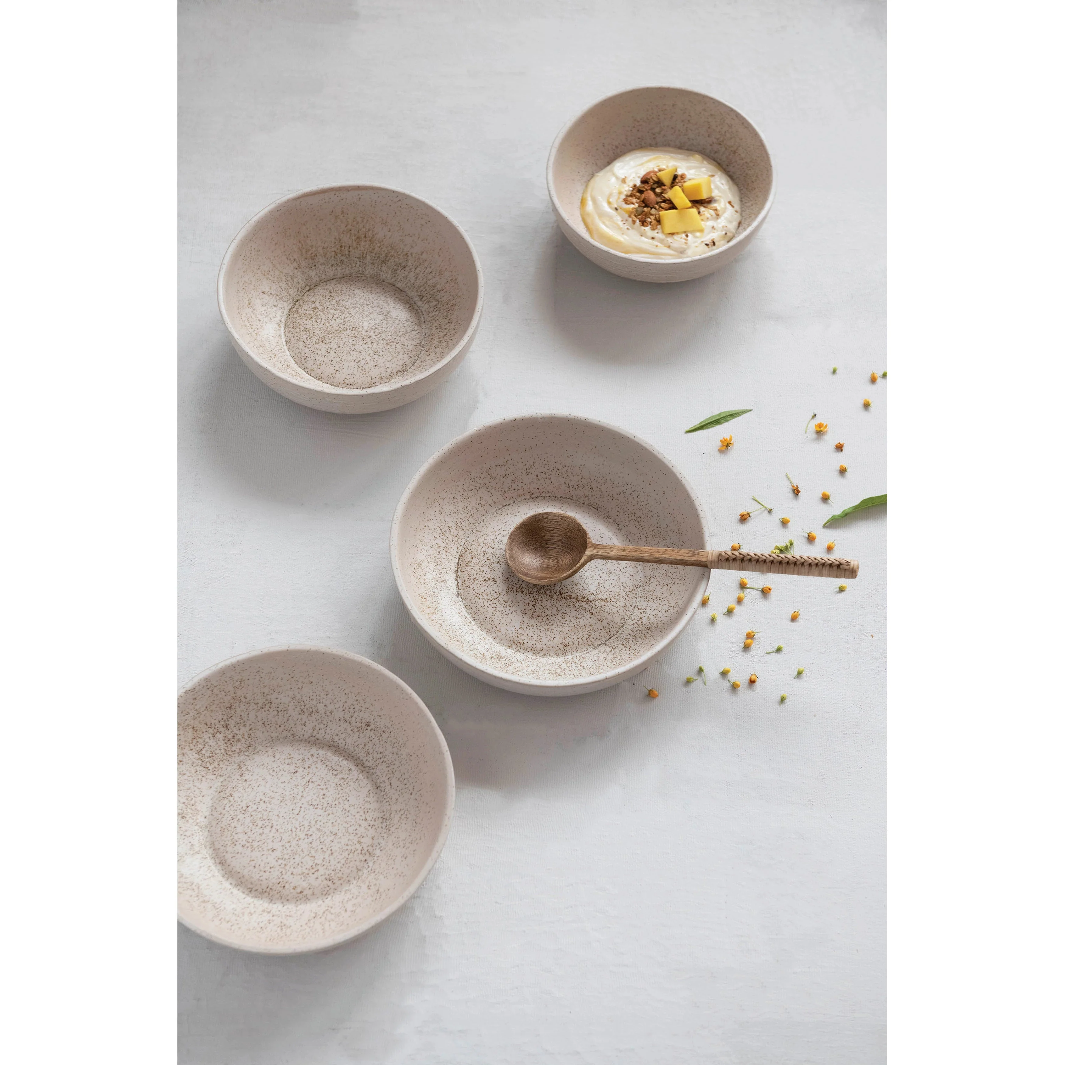 Cream Colored Speckled Bowl - Image 3