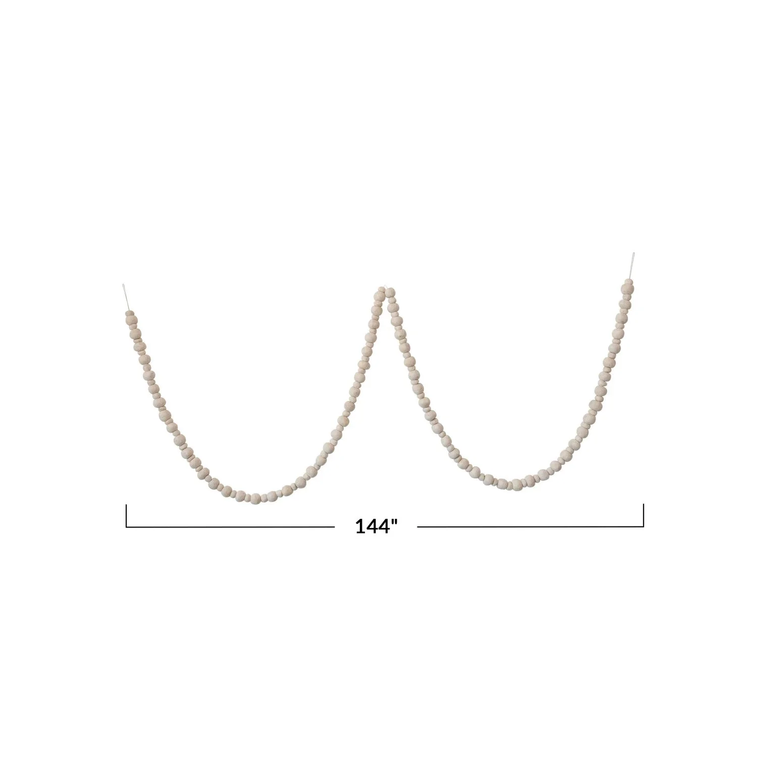 Cream Wool Ball Garland - Image 4