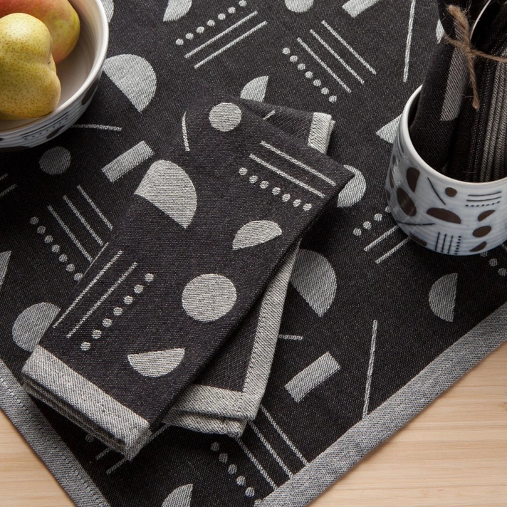Domino Woven Cotton Napkins, Set/4 - Image 3