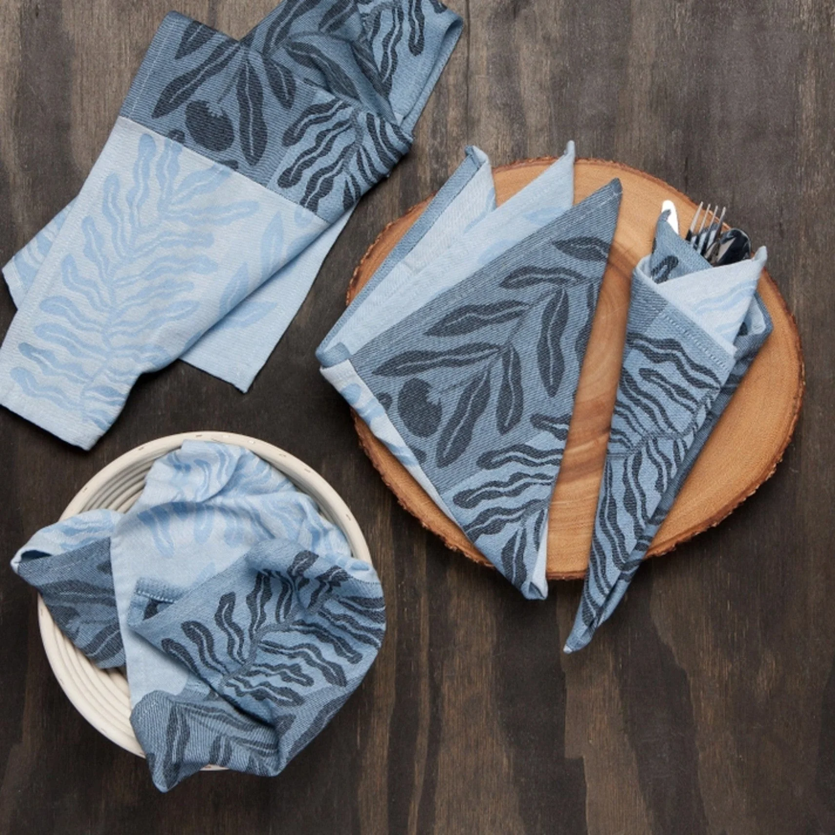 Entwine Woven Cotton Napkins, Set/4 - Image 3