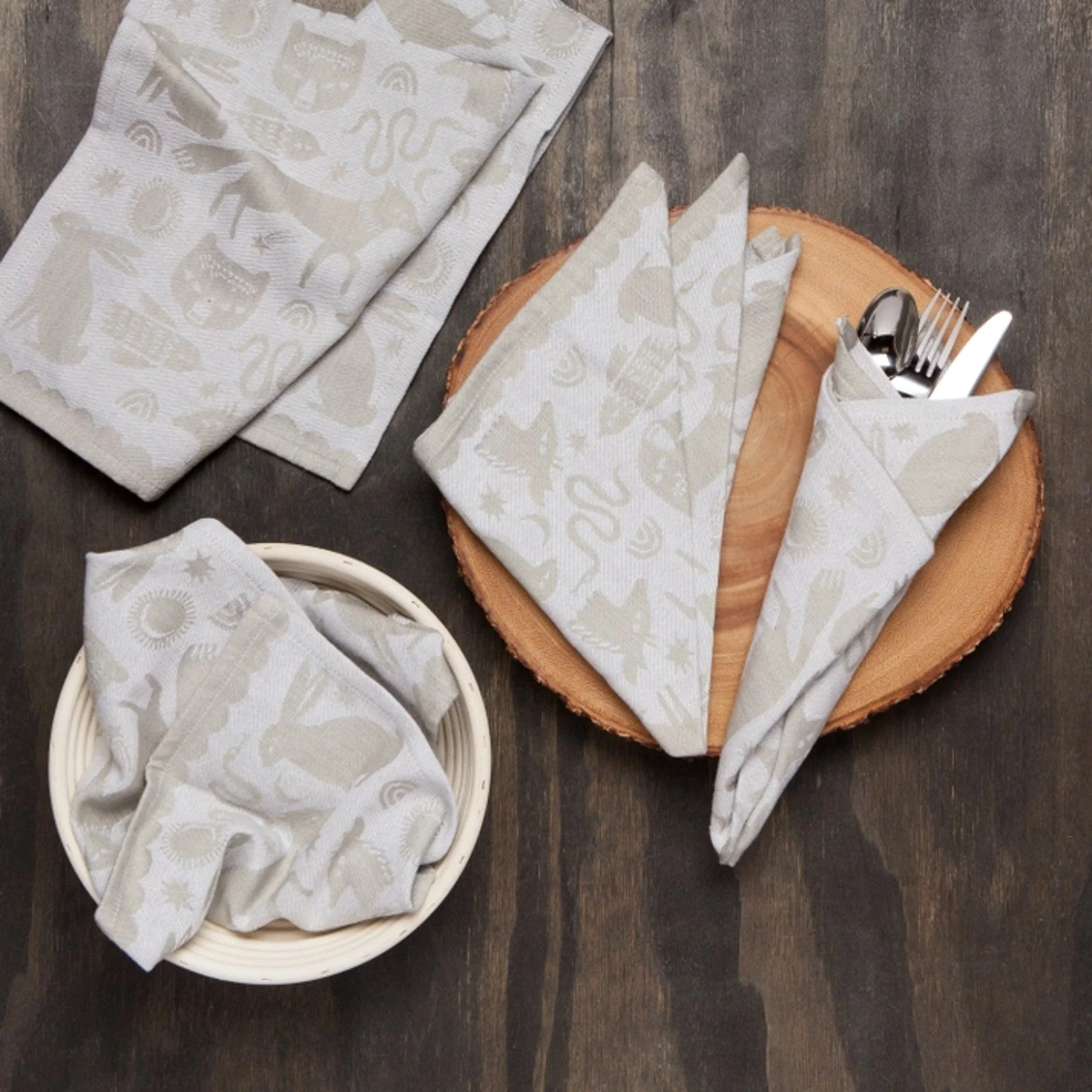 Timber Woven Cotton Napkins, Set/4 - Image 3