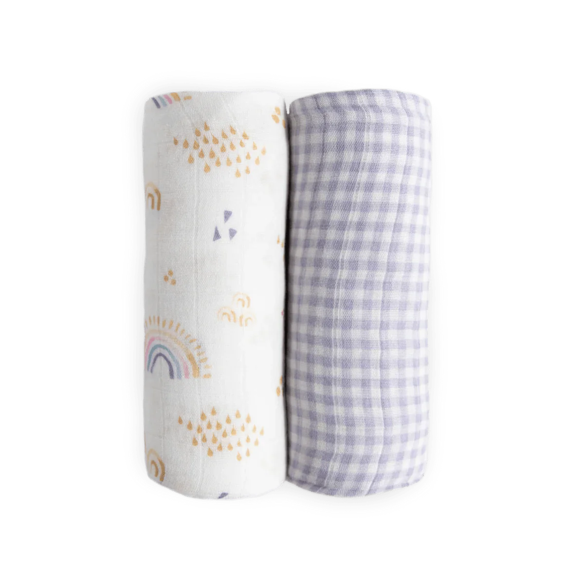 Deluxe Muslin Swaddle 2 Pack: Rainbow + Gingham - Image 6