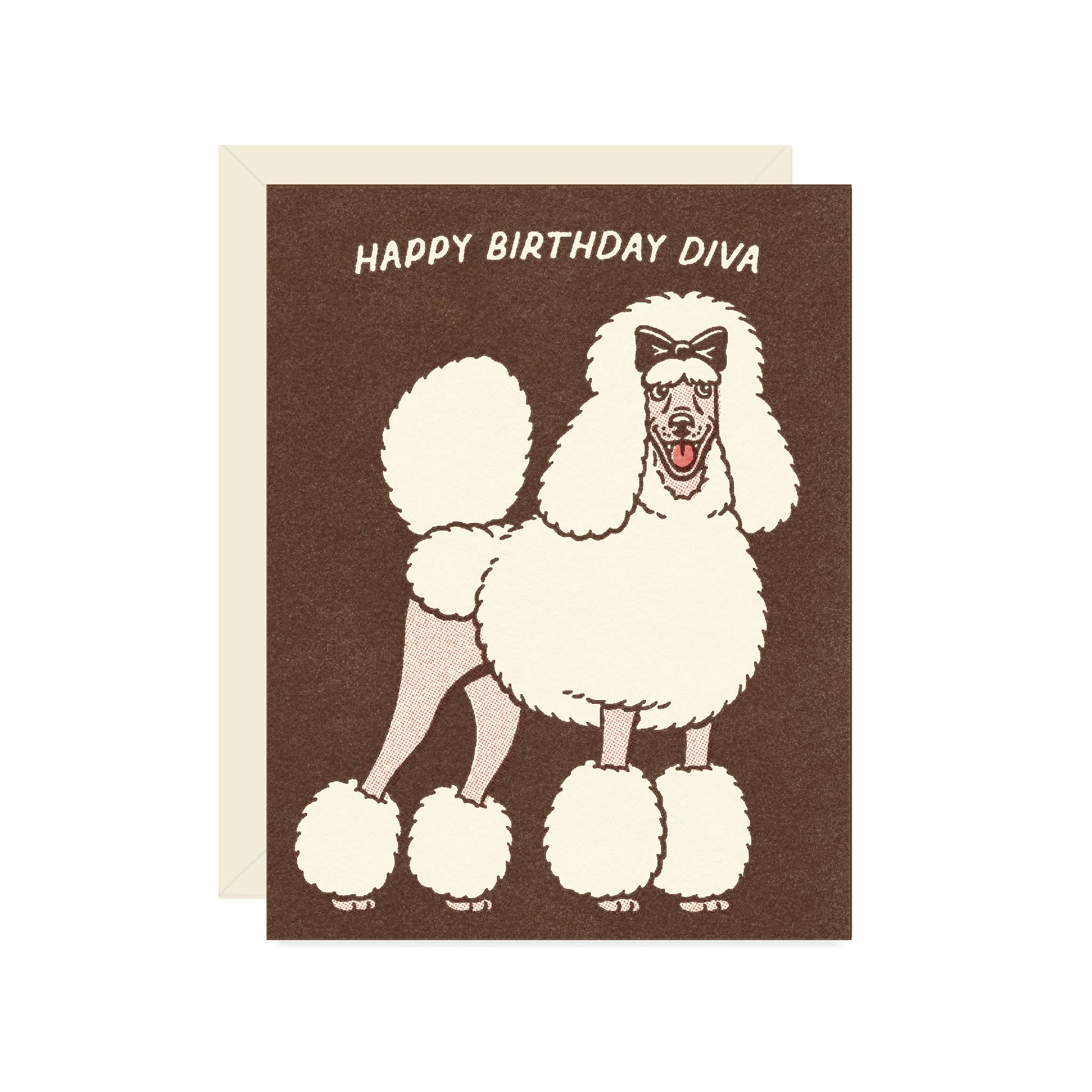 Diva Poodle Birthday Greeting Card
