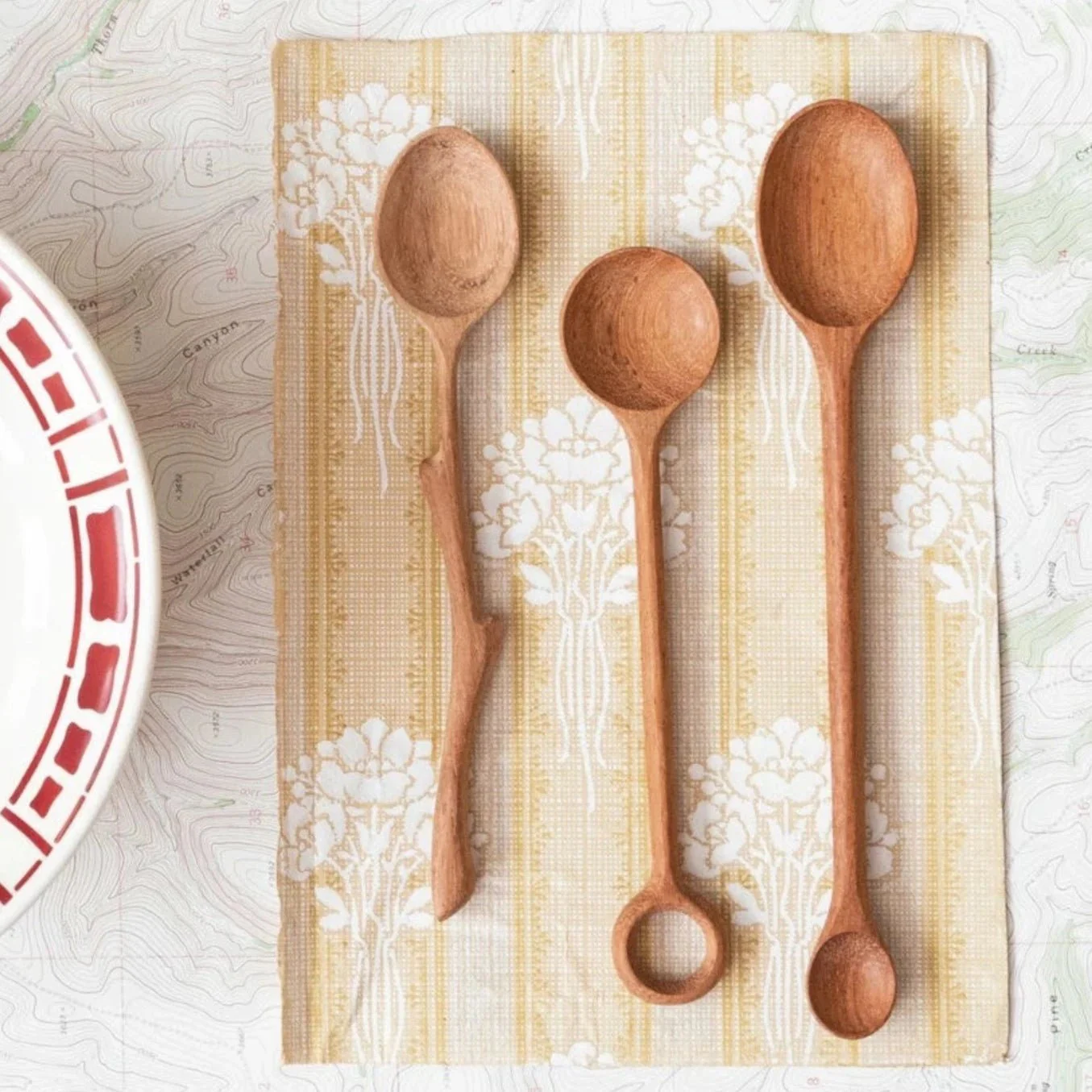 Doussie Wood Spoon With Circle Handle - Image 2