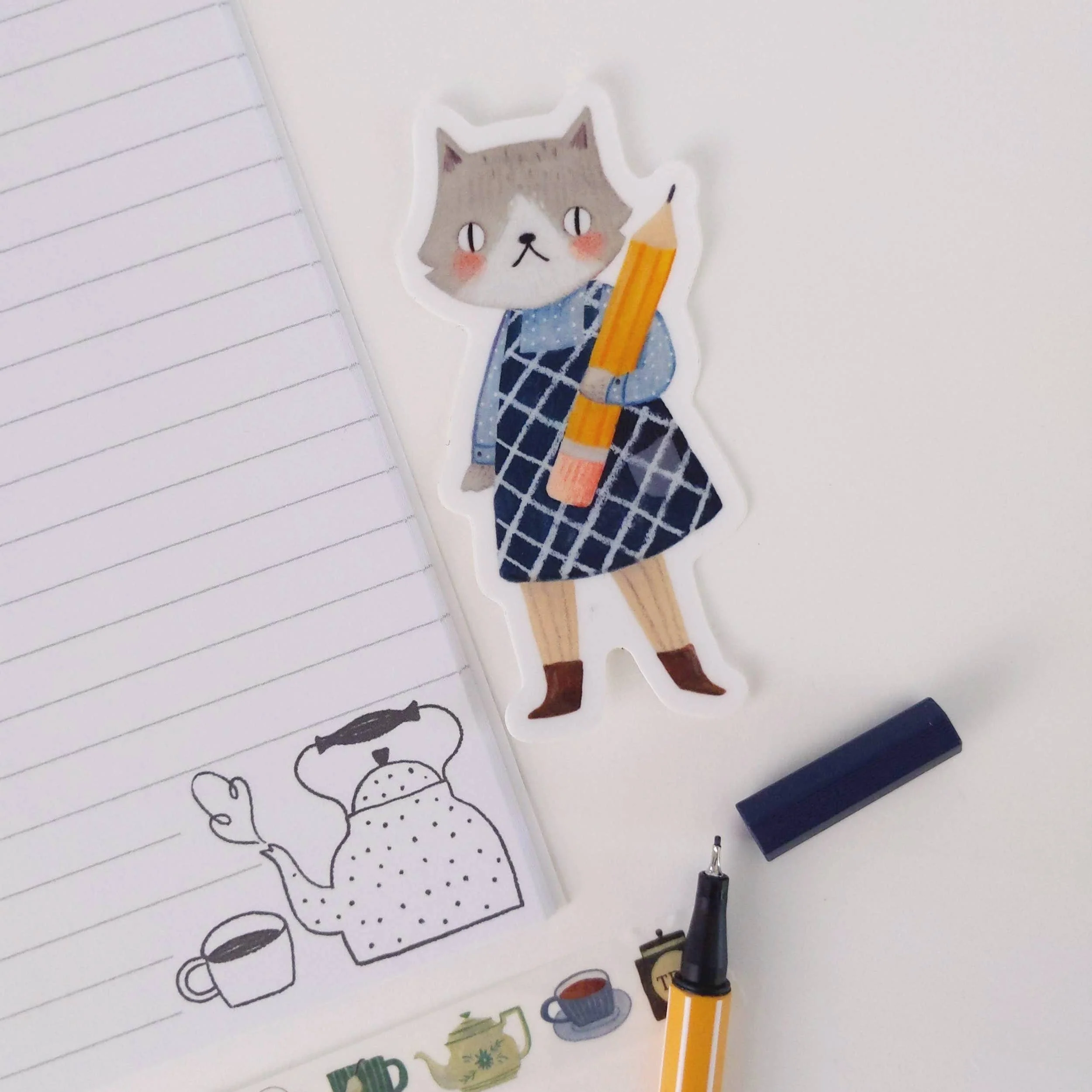Drawing Cat Girl Sticker - Image 4
