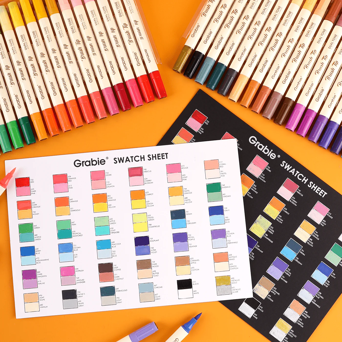 Dual Tone Brush Tip Acrylic Paint Markers - Set of 36 - Image 10