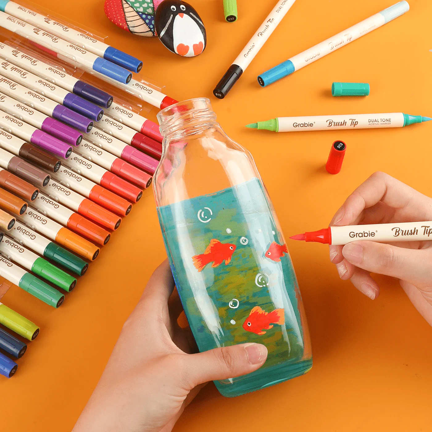 Dual Tone Brush Tip Acrylic Paint Markers - Set of 36 - Image 9