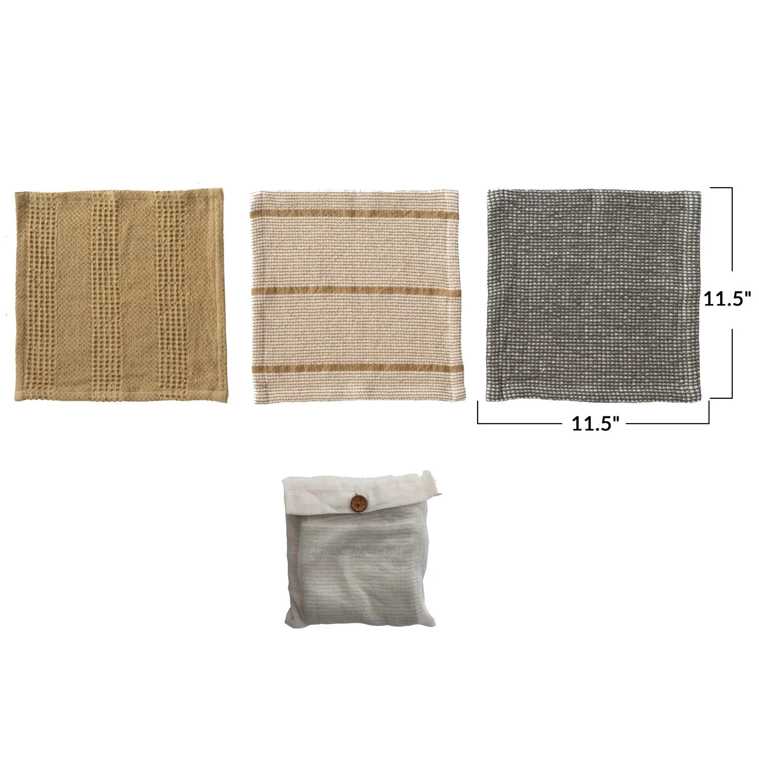 Earth Colors Cotton Dish Cloths set/3 - Image 2
