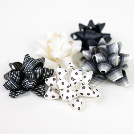 Eco Gift Bows: Black & White Mix - Image 2