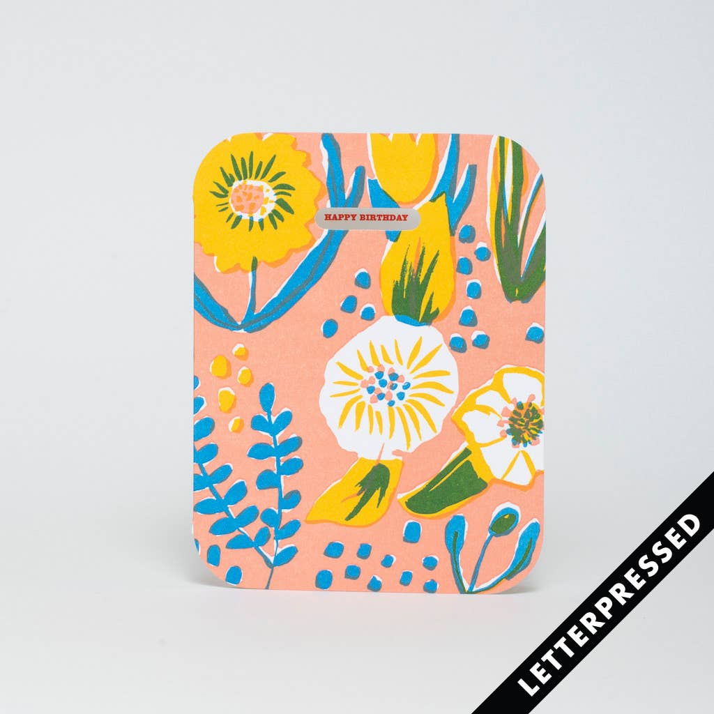 Saturated Floral Birthday Card