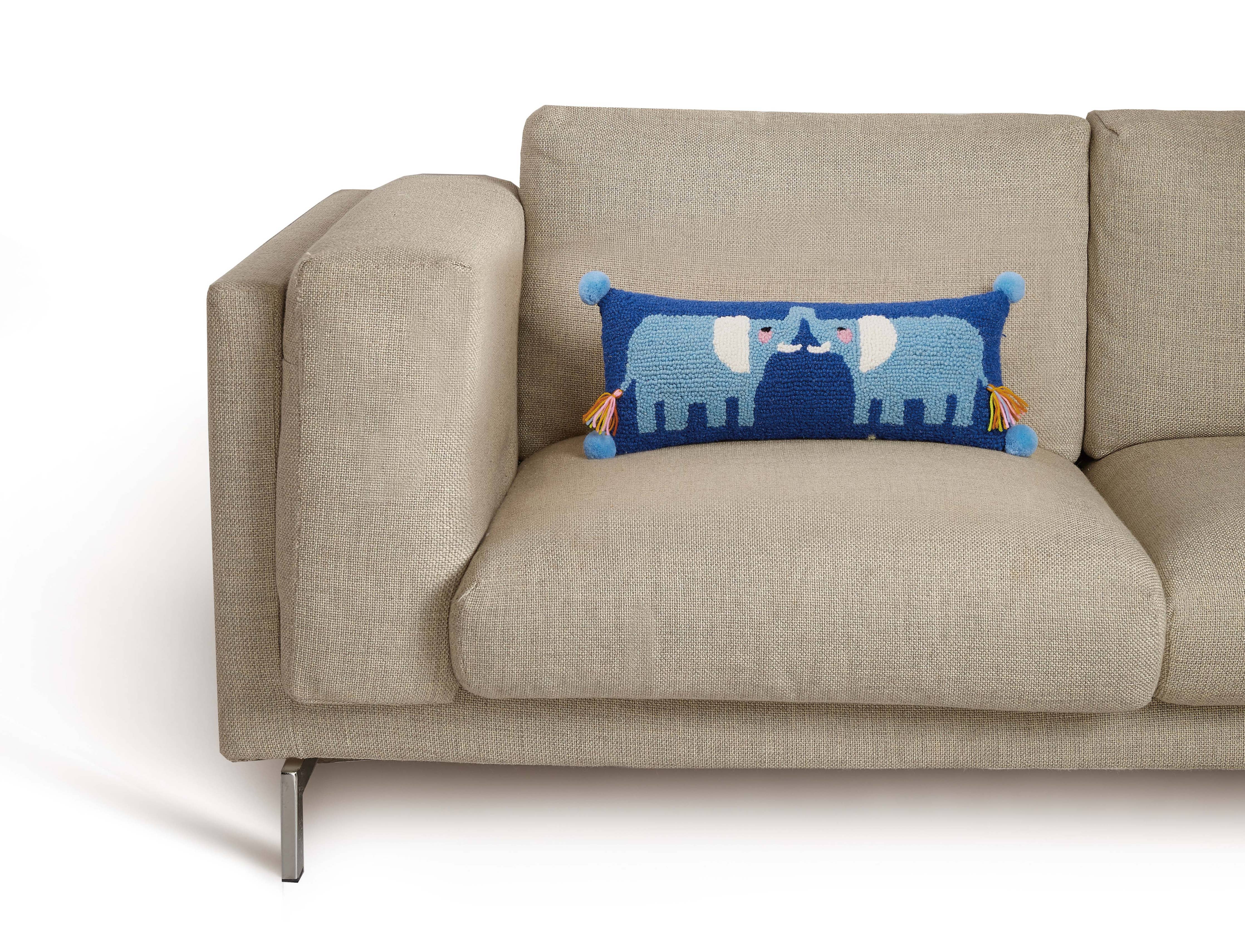 Elephant Hook Pillow w/ Poms & Tassels - Image 2