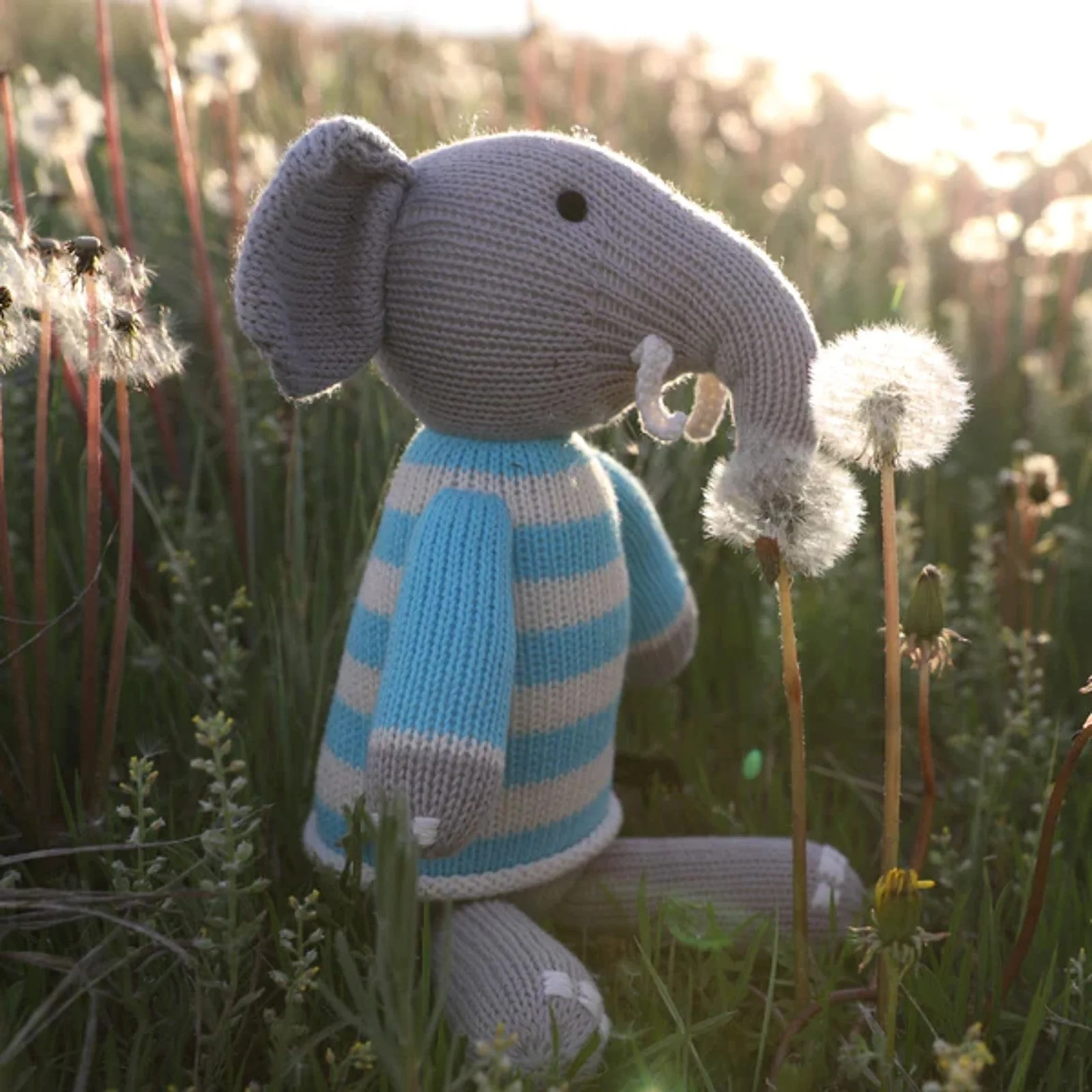 Elephant In Blue Sweater Stuffed Animal - Image 2
