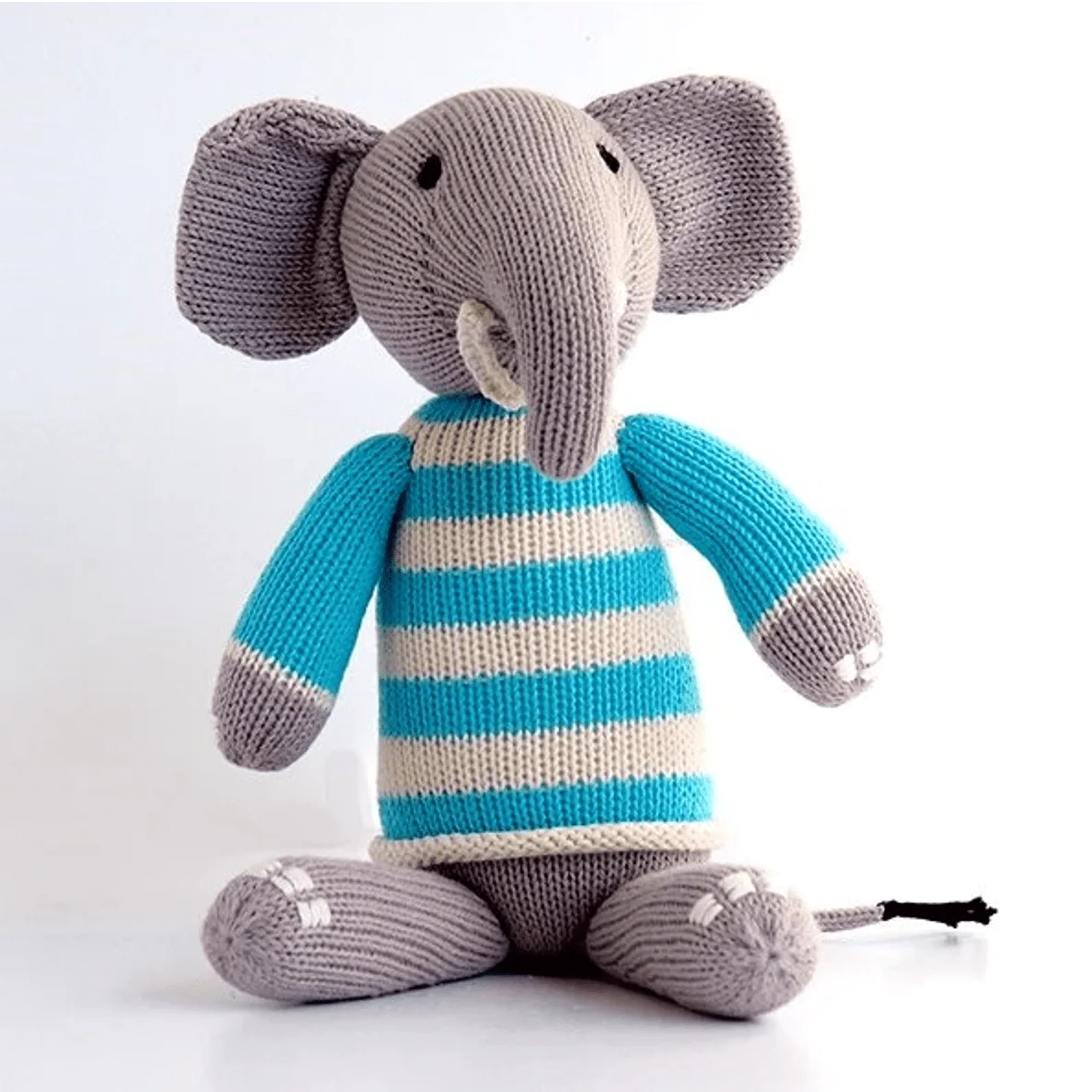 Elephant In Blue Sweater Stuffed Animal - Image 3