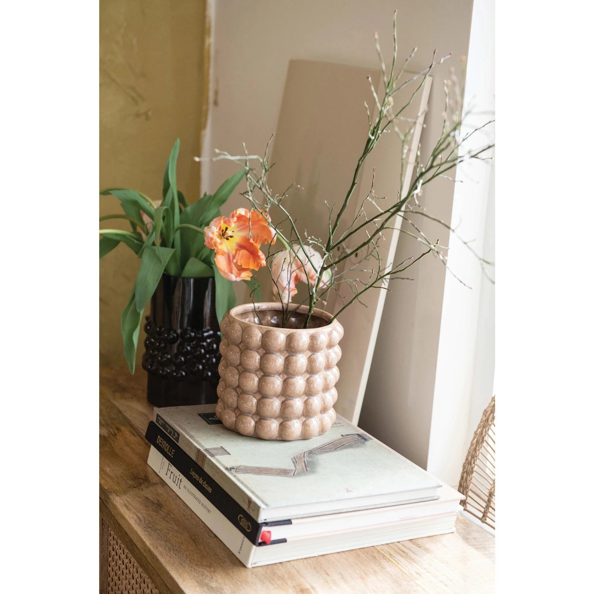 Embossed Stoneware Planter - Image 2