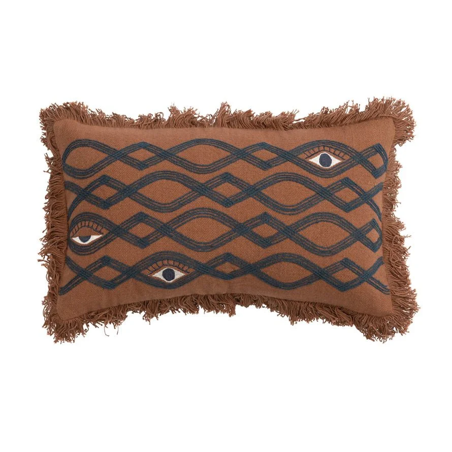Eyes Embroidered Lumbar Pillow - Image 2