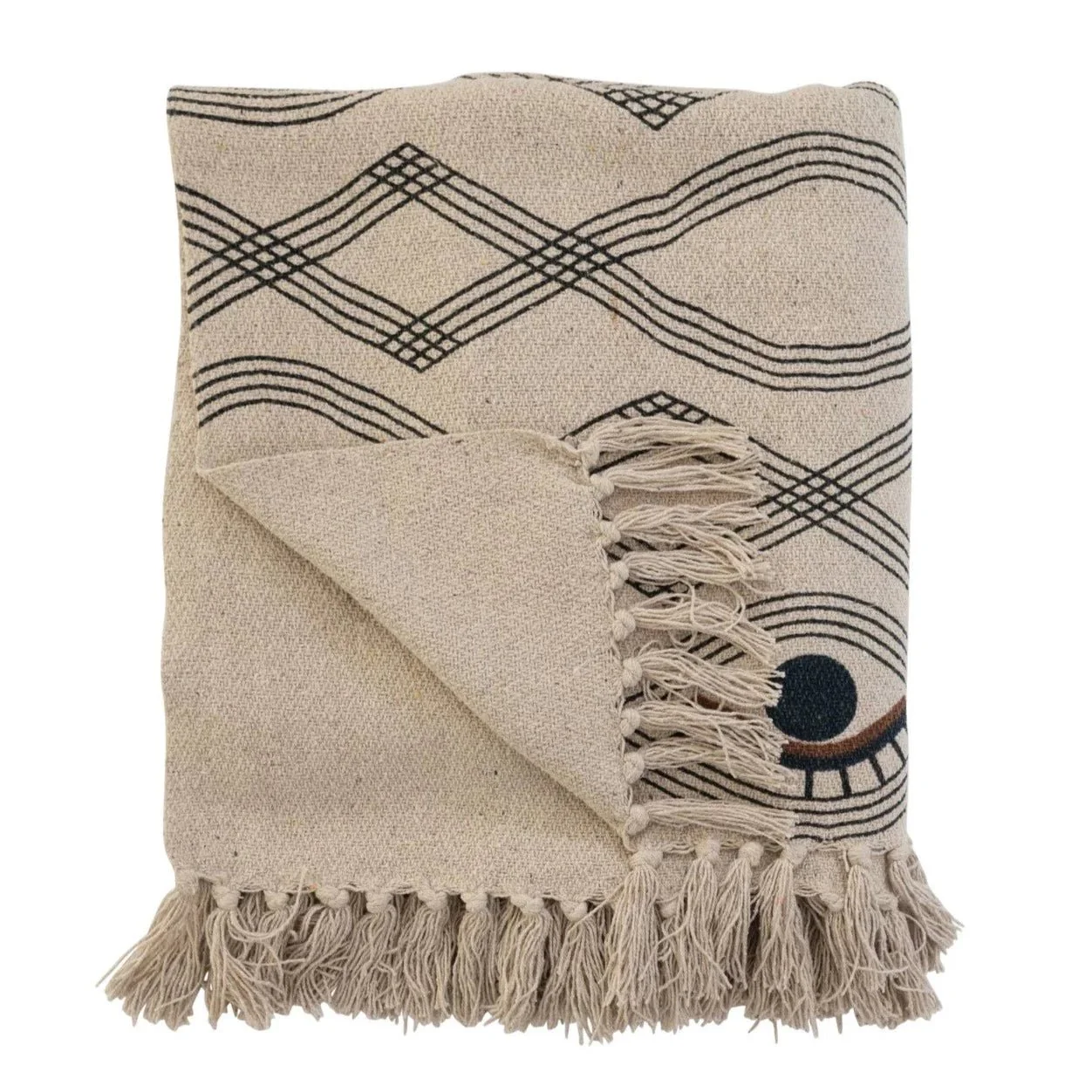 Eyes Print Recycled Cotton-Blend Throw - Image 2