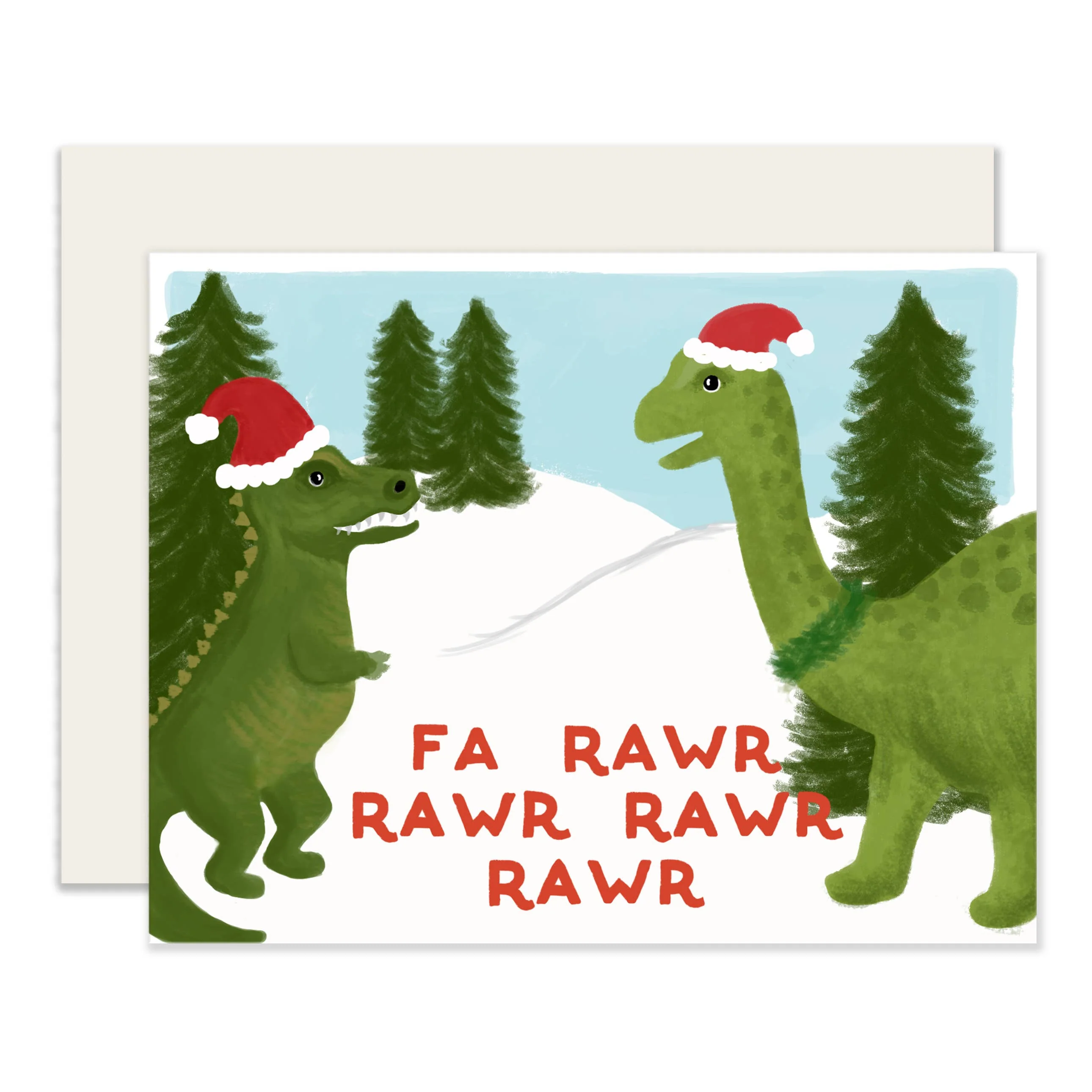 Fa Rawr Rawr Dinosaur Christmas Card