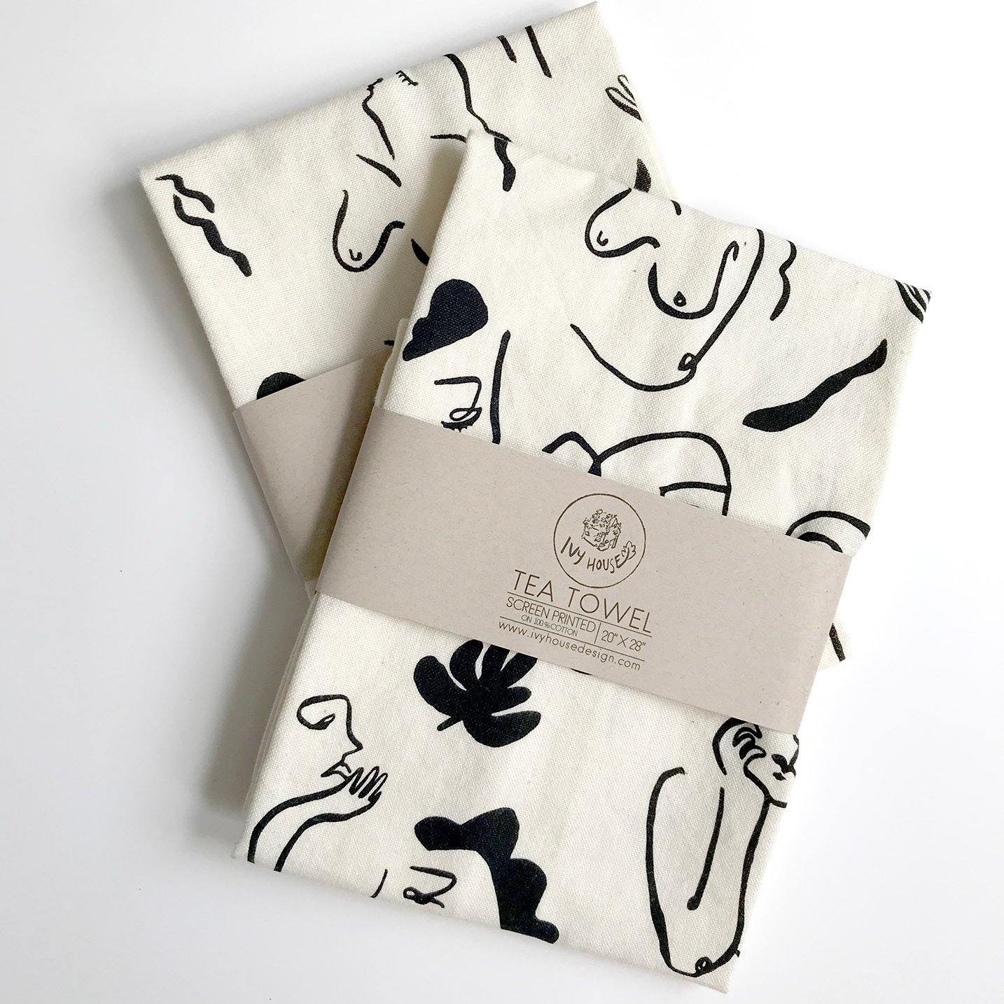 Faces & Boobs Tea Towel