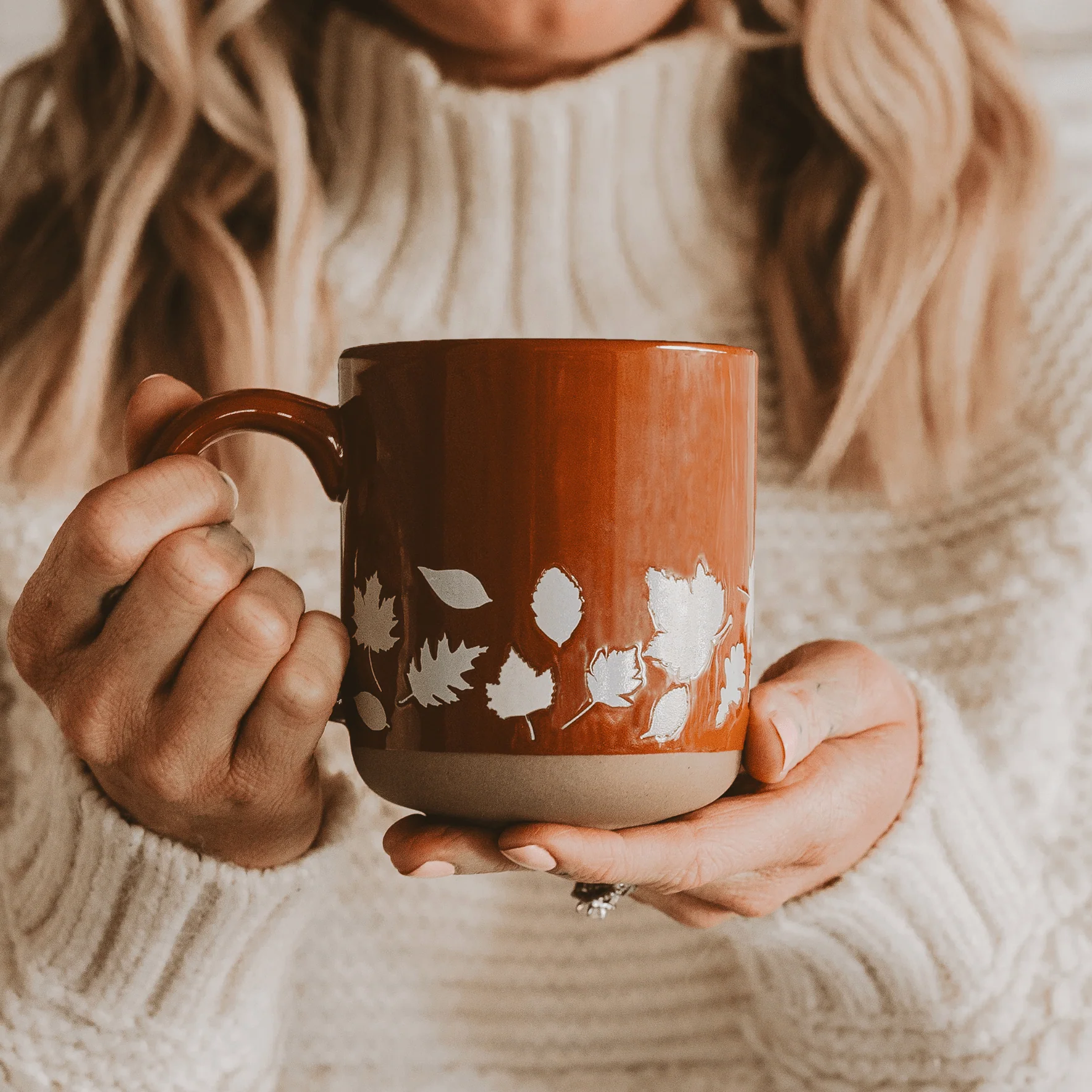 Fall Leaves Stoneware Mug - Image 4