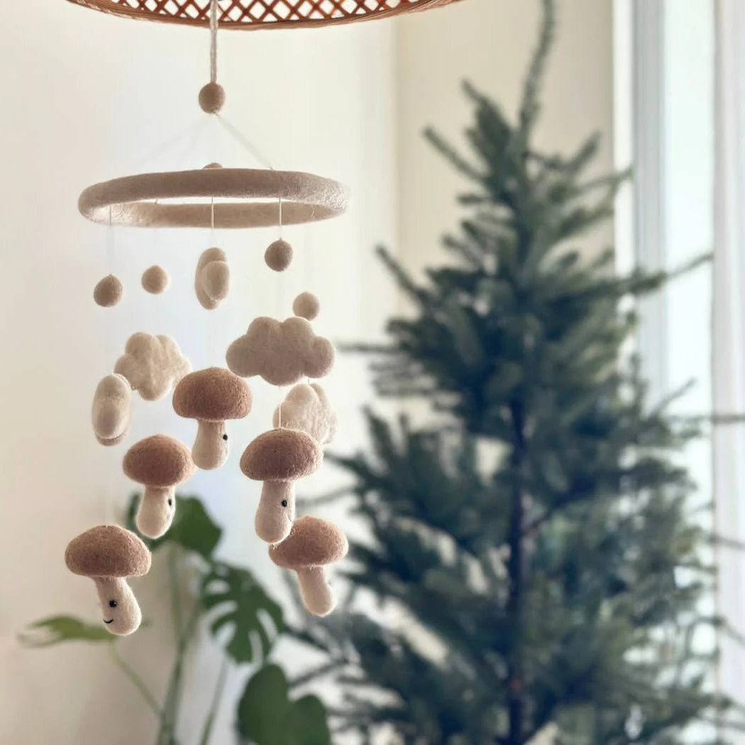 Smiley Mushroom Baby Mobile - Image 8