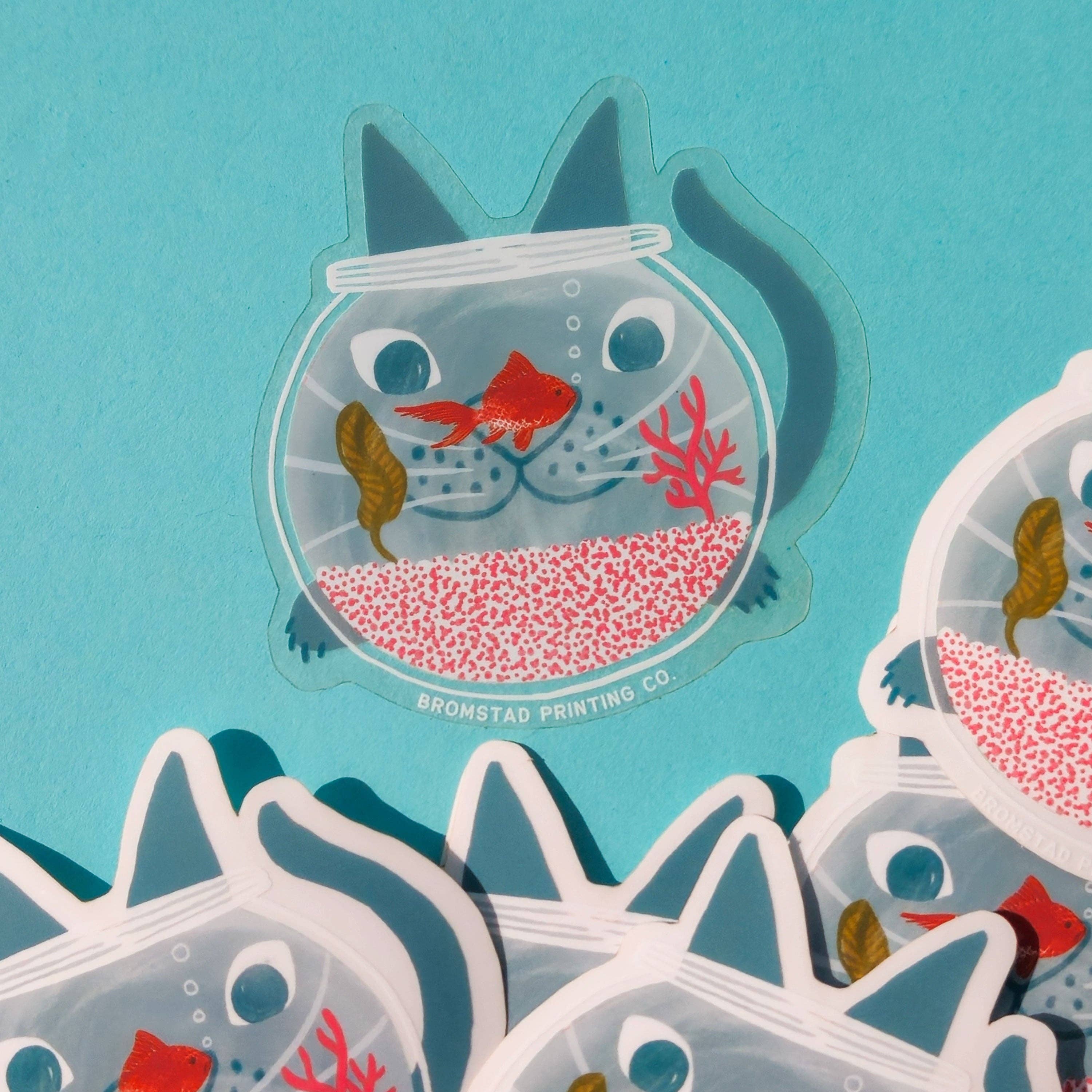 Fishbowl Cat Sticker - Image 2