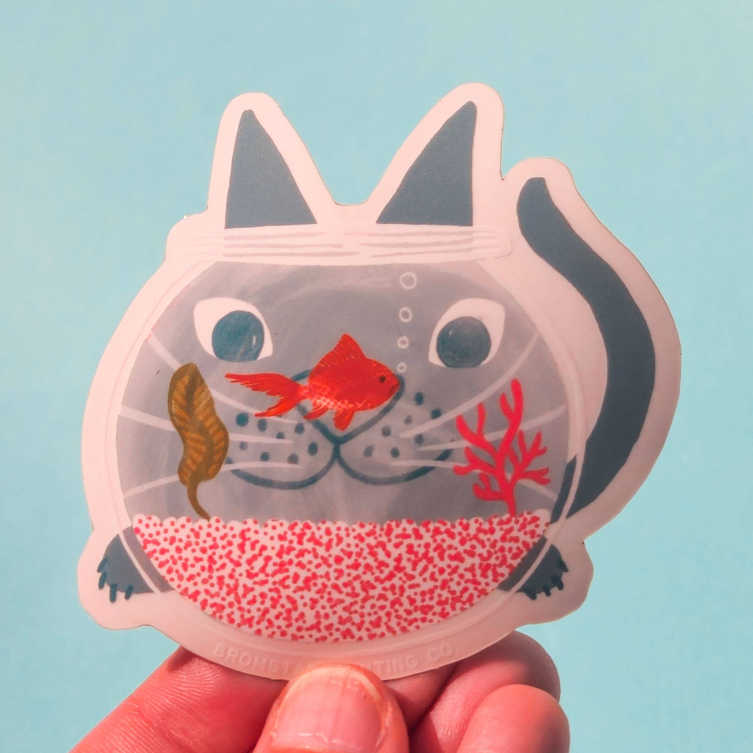 Fishbowl Cat Sticker - Image 3