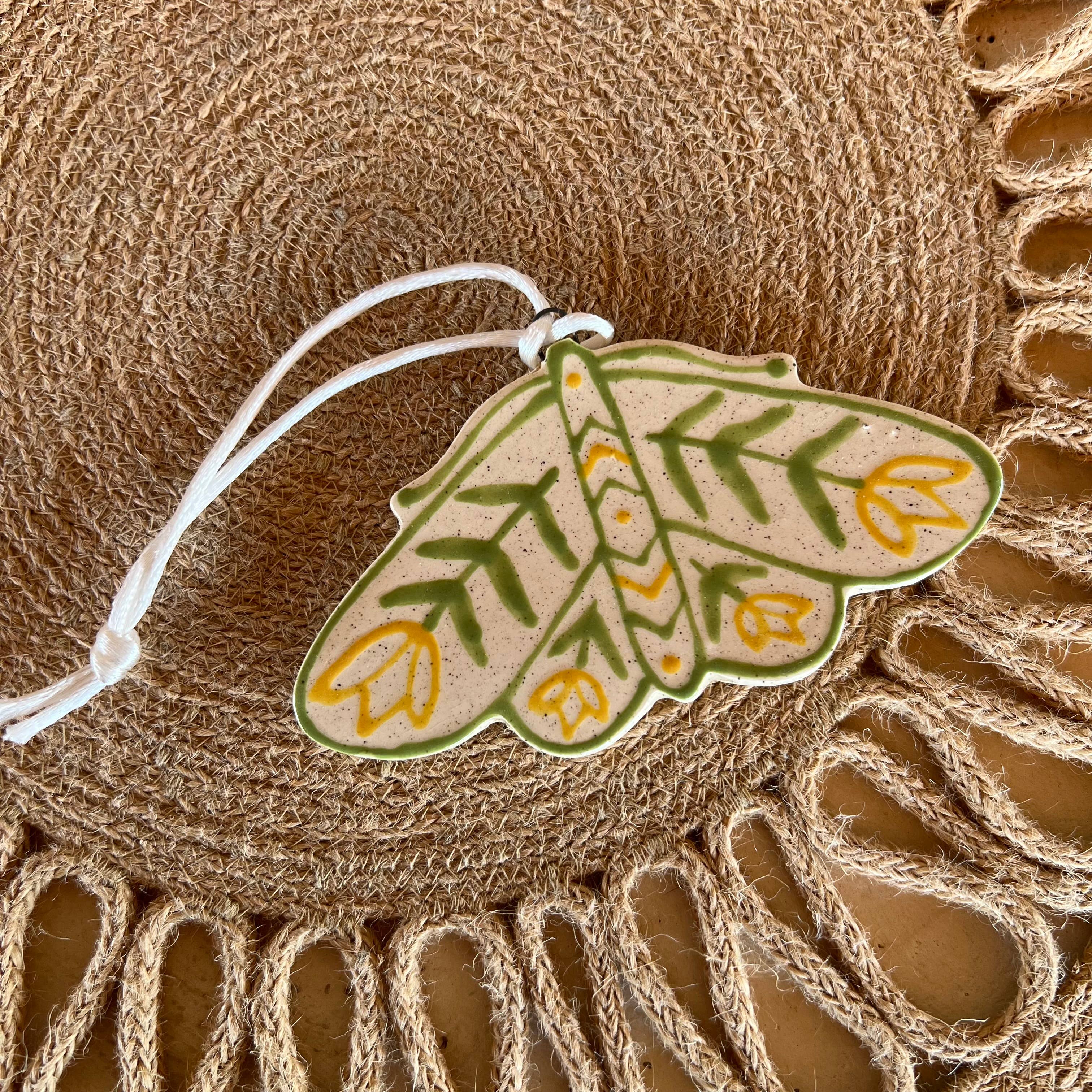 Moth Floral Ceramic Ornament - Image 2
