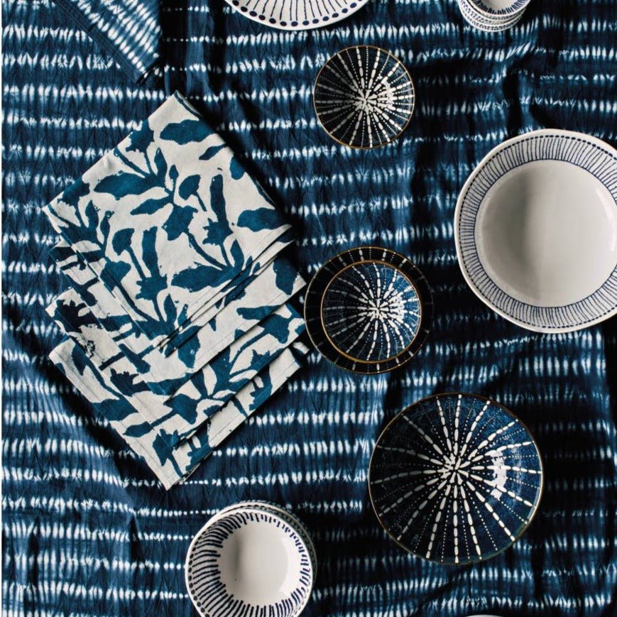 Flourish Block Print Napkins - Set of 4 - Image 3