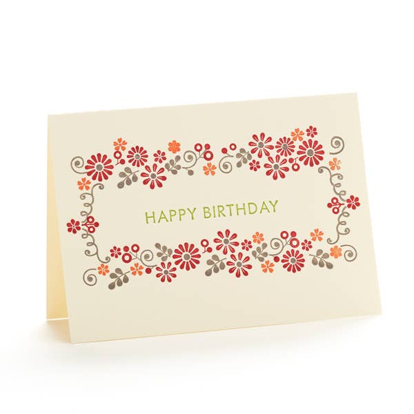 Flowers Frame Birthday Card