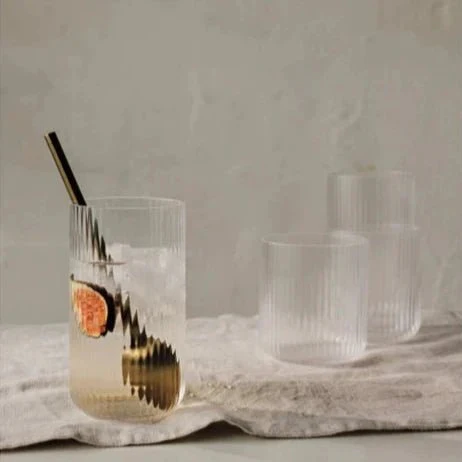 Fluted Glass Tumblers - 12 oz - Image 5