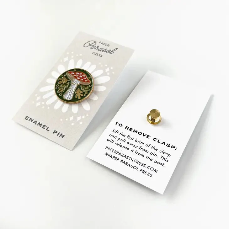 Fly Agaric Mushroom Enamel Pin - Image 2