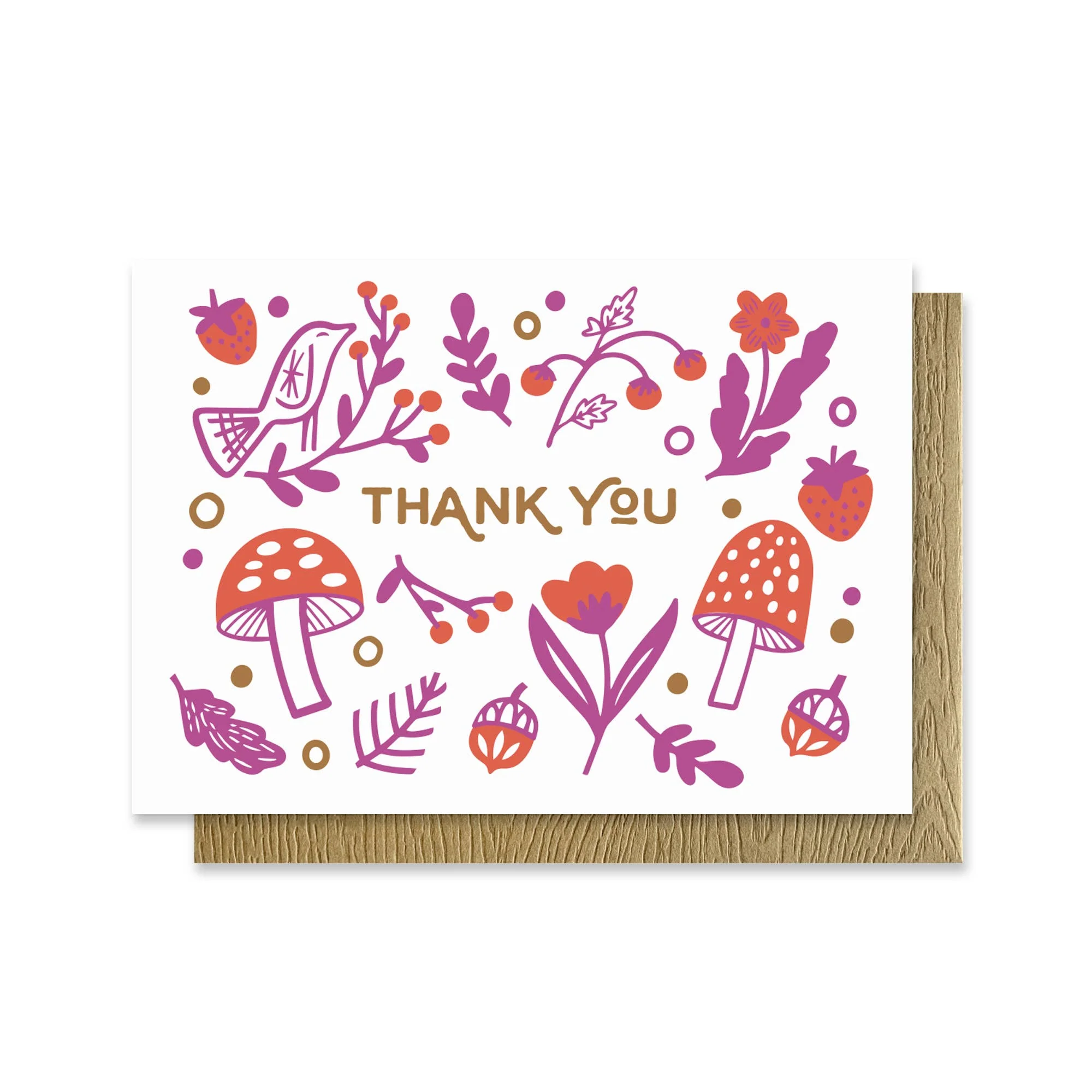 Folksy Thank You Mini Card